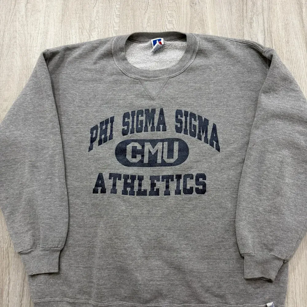 Vintage Central Michigan Phi Sigma Sigma Sweatshirt Size 2XL Sorority USA Made - Picture 2 of 10